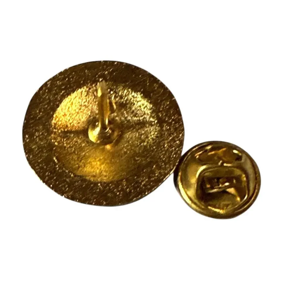 Vintage Basketball Letterman Varsity Jacket Pin Gold Tone Textured